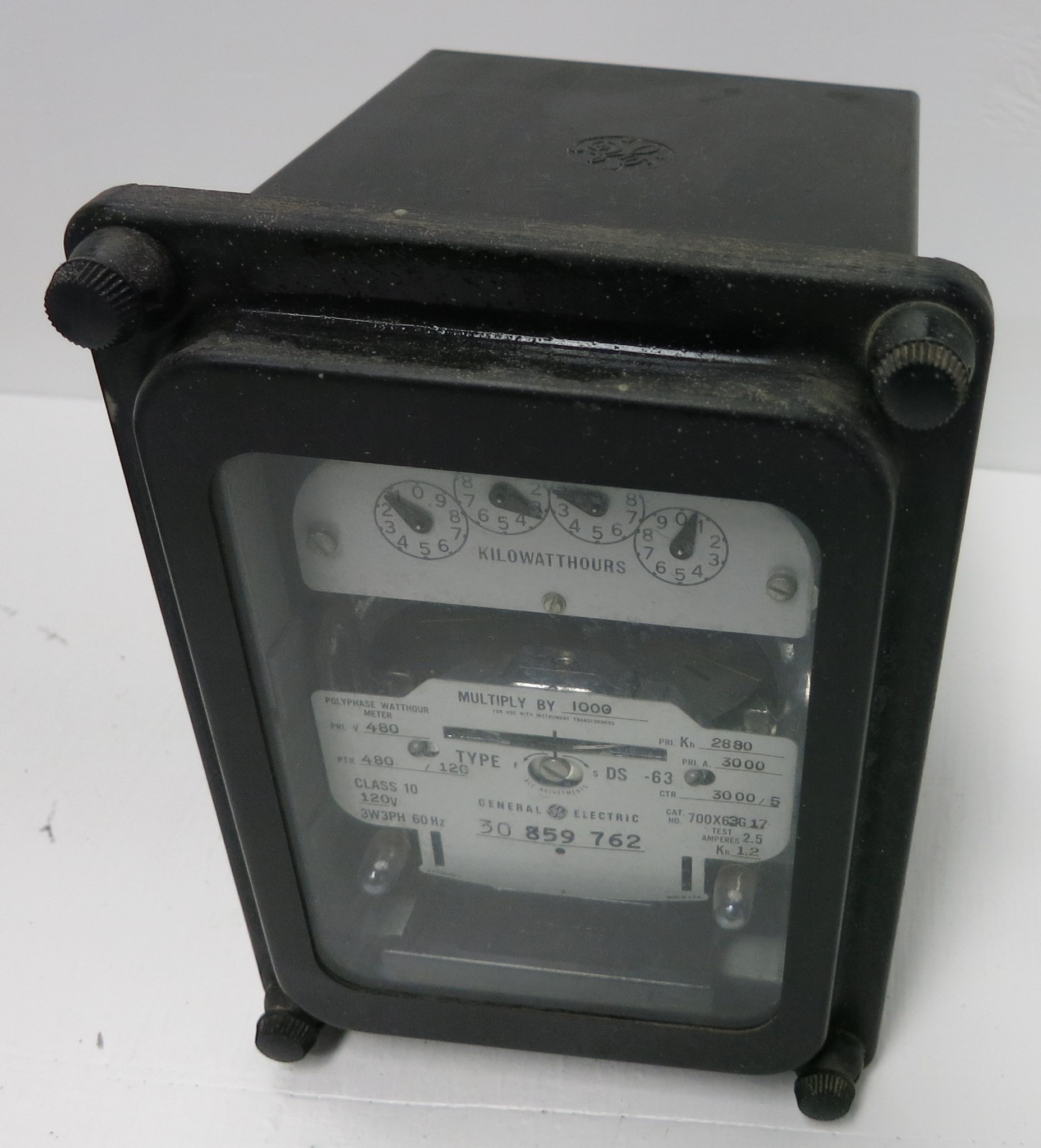 General Electric 700X63G17 Polyphase Watthour Meter 3PH DS63 Relay GE Watt Hour (GA05101